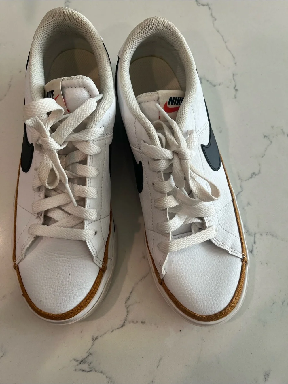 Nike Men’s  White and Brown Accent Sneakers